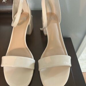 Gianni Bini Cream Block Heel Sandals